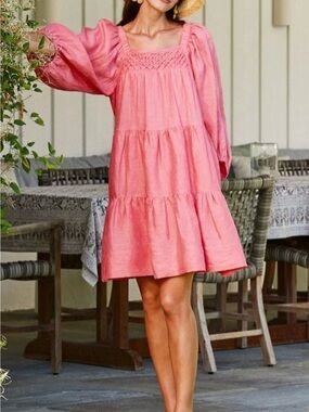 Tyler Boe Pink Linen Dress